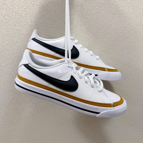 NIKE COURT LEGACY GS 耐克白棕女休闲板鞋简约小白鞋 DA5380-102