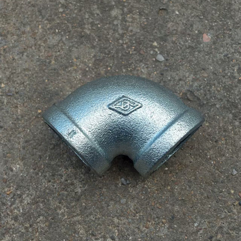 迈克品牌90度弯头三通管古外丝内丝镀锌企标直弯消防玛钢管件16KG