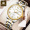 Switzerland-gold white face men's watch between steel bands