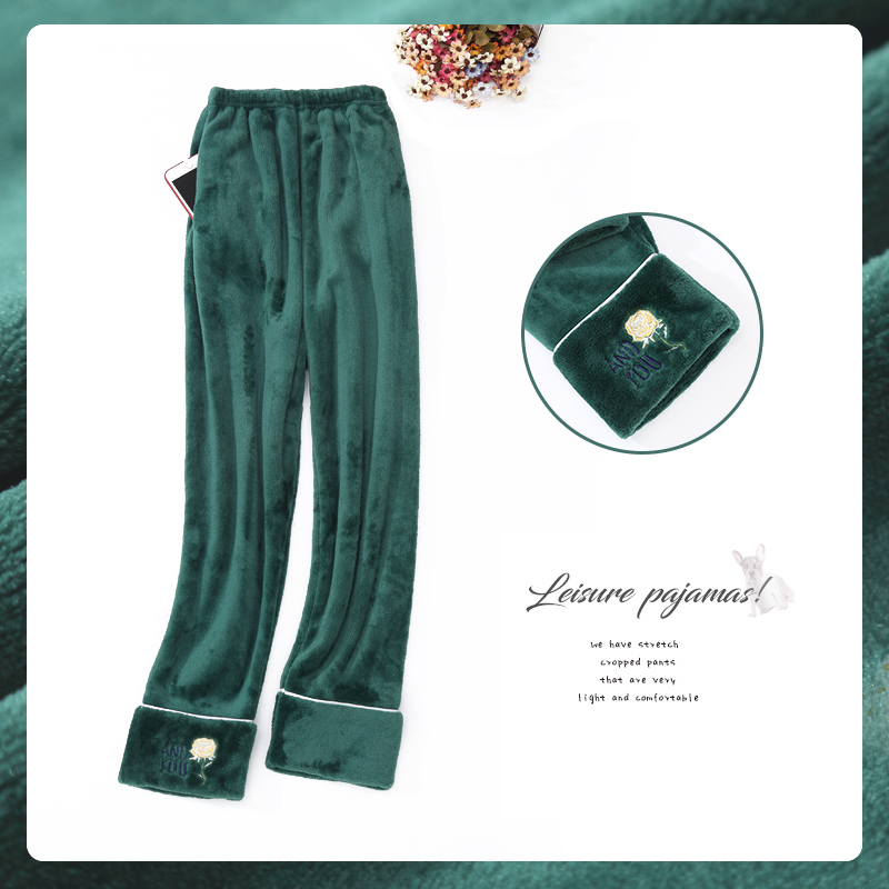 秋冬季珊瑚绒宽松加大码暖暖裤