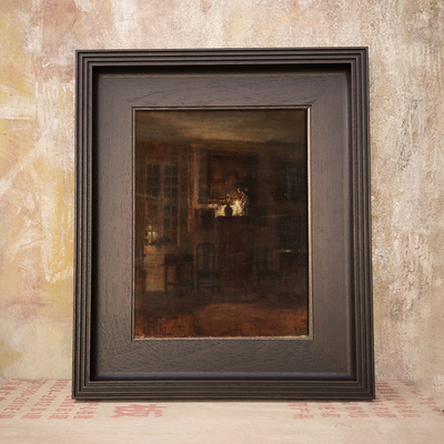 纯实木 油画参展用画框 咖啡金中式画框 风景花卉画框 宽度9.5cm