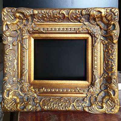 欧式实木画框 小尺寸方框 金色做旧实木框宽12.5cm厚度5厘米