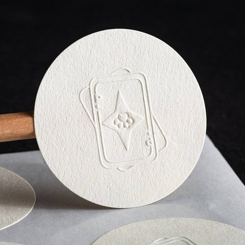 粗糙质感树纹凹凸不干胶贴纸定制烘焙LOGO标签订制封口贴商标定做
