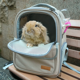 兔子外出包带厕所水壶宠物专用便携包侏儒兔龙猫双肩外带宠物背包