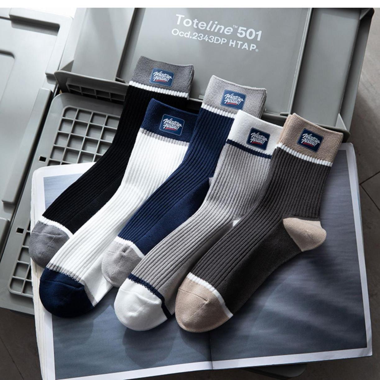 爆款【买5双送5双】爆款中筒袜春秋高品质长袜抗菌防臭袜子WB1-XM