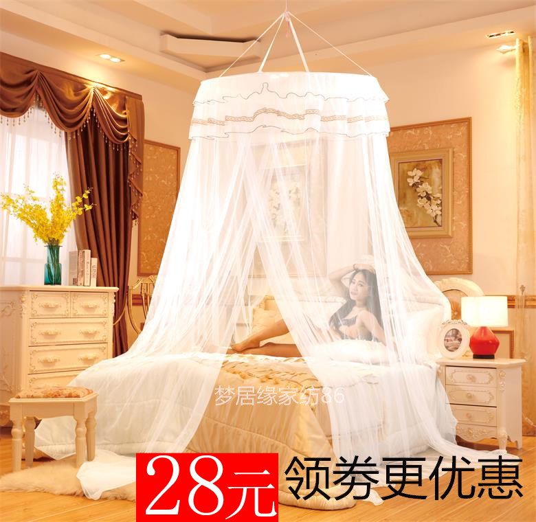 Hanging dome mosquito net, encrypted single door, floor round 1.2m1.5m1.8m bed, single and double household free of installation