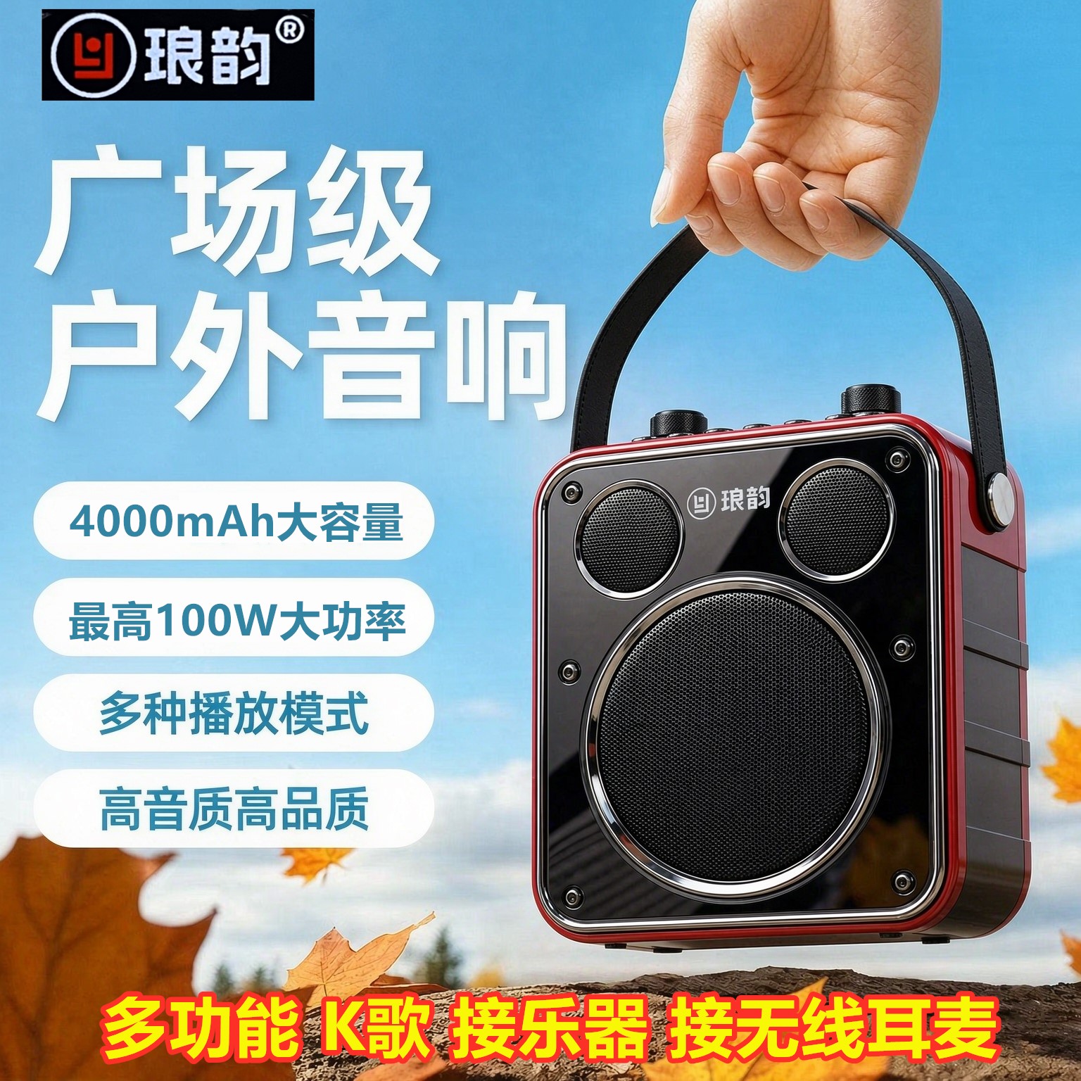 琅韵D92无线K歌蓝牙音响多功能