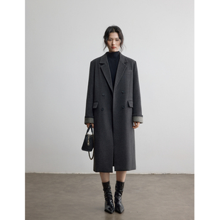 SenseAbility小翻修2025新款双排扣气质通勤羽绒毛呢质感西装外套