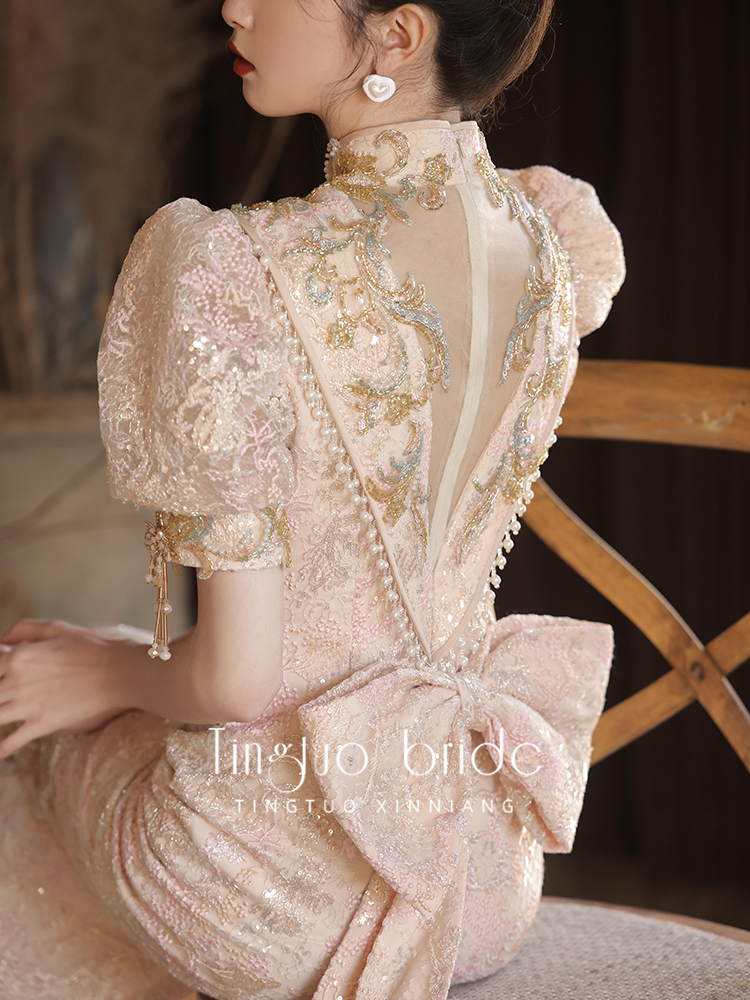 Cheongsam, advanced evening dress, wedding dress, Chinese style, high-quality style