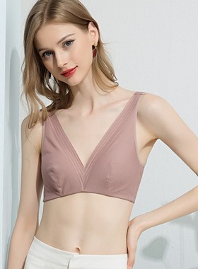 Hoist 真丝提拉杯宽肩带内衣解压背心后扣睡眠围蚕丝大码大胸文胸
