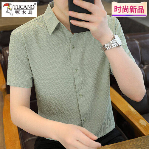 啄木鸟夏季短袖衬衫时尚简约