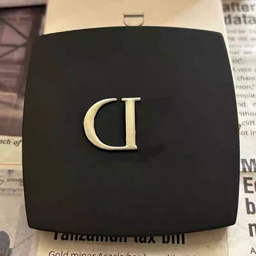 CD磨砂镜伴手礼柜台化妆镜黑色折叠小镜子便携式随身镜补妆翻盖镜