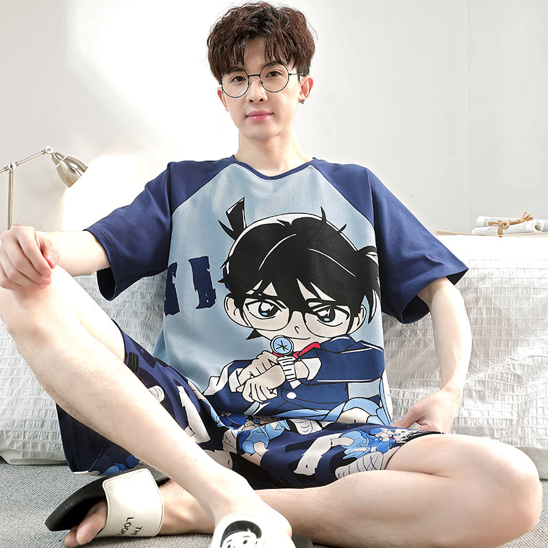 睡衣男夏天短袖薄款纯棉青年加肥加大码200斤xxxxl220宽松300套装