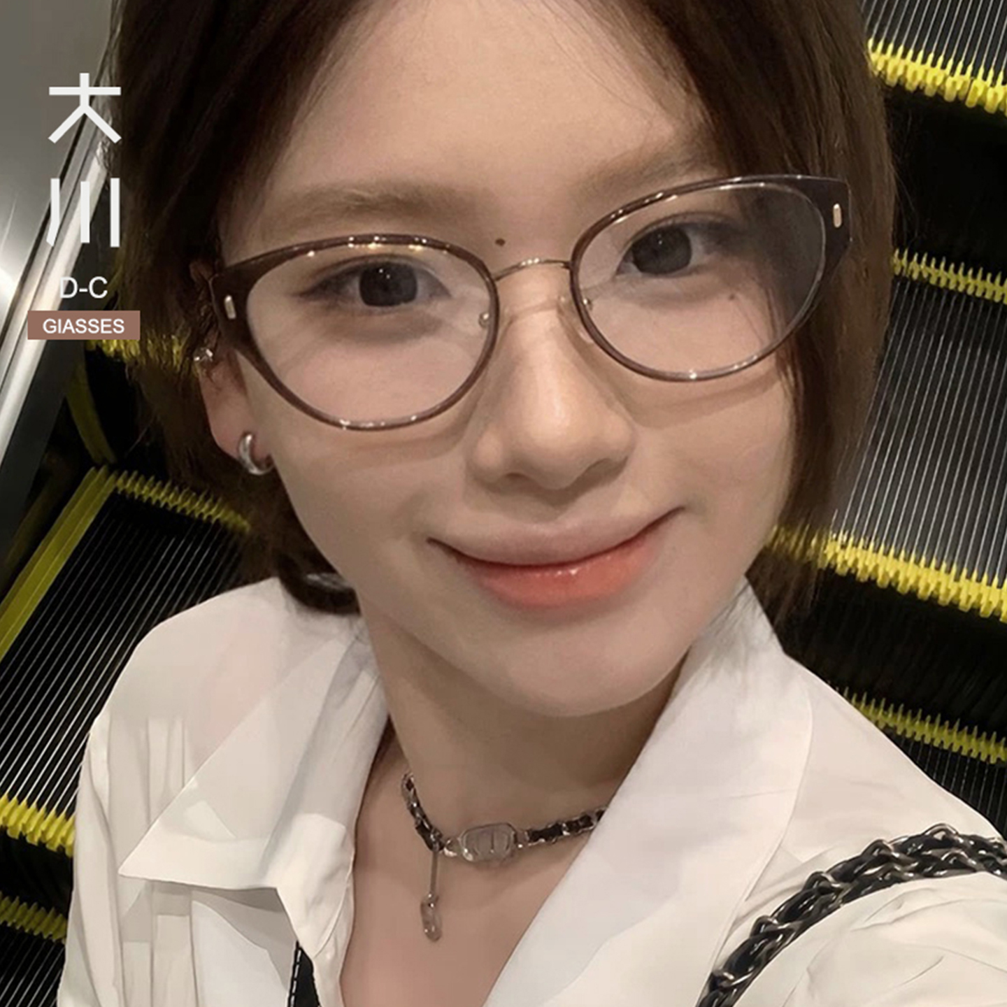 素颜神器猫眼复古防蓝光眼镜