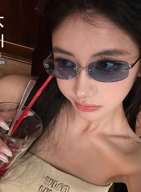 jennie同款蓝色墨镜御姐辣妹风