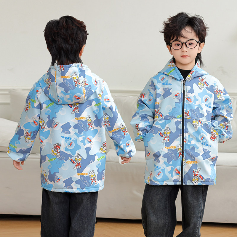 儿童防水防脏加绒长袖围裙羽绒服