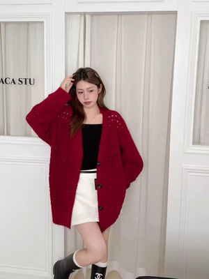 2025新款春装女款领开衫毛衣外套