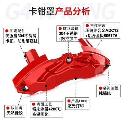 适用2023款宝马新3系卡钳罩三系汽车轮毂铝合金卡钳套刹车壳改装