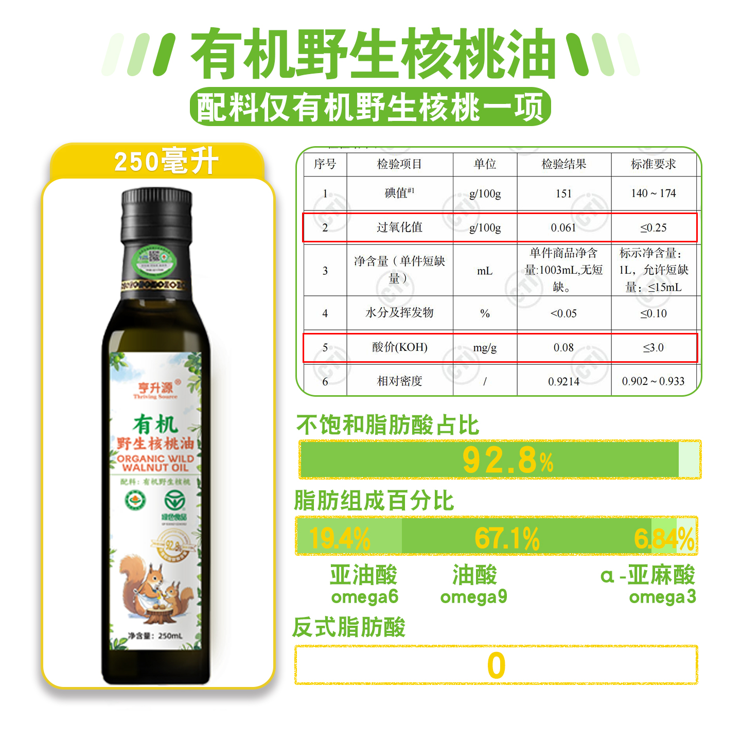 有机核桃油绿色食品冷榨
