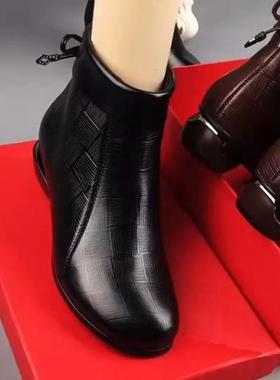 品牌真皮低跟短靴女2025年新款马丁靴秋冬单靴粗跟圆头软底妈妈鞋