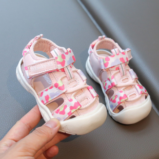 女宝宝凉鞋夏季1一3岁半包头男婴儿鞋子防滑小童学步鞋儿童沙滩鞋
