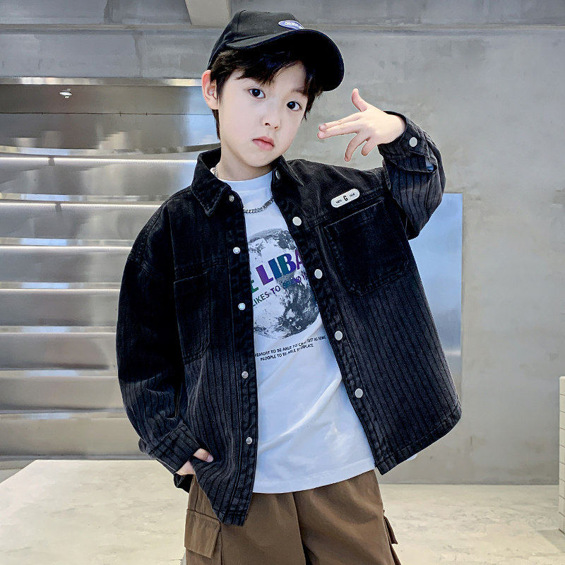 Jkids韩国男童牛仔外套春秋2026新款儿童薄衬衣男孩春季衬衫春装