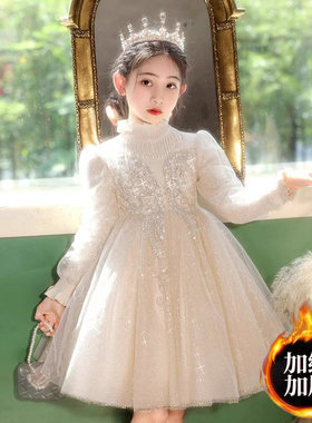 英国next ttat女童连衣裙礼服秋冬钢琴演出服儿童纱裙生日公主裙