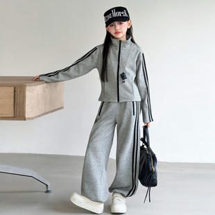 英国MDCW女童卫衣套装2026新款春款中大童儿童开衫运动休闲两件套