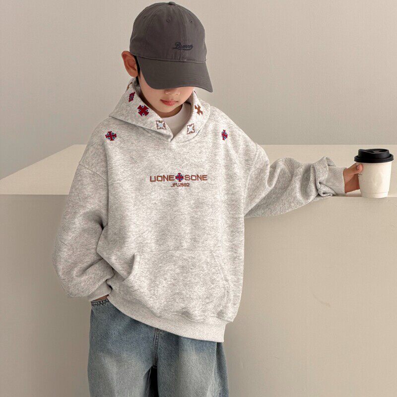 Jkids韩国男童卫衣春秋2026新款中大童春季连帽上衣儿童装打底衫