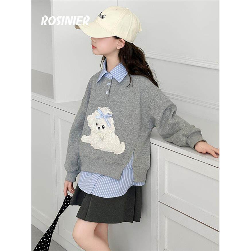 韩国ROSINIER女童卫衣秋冬2025新款儿童冬季上衣中大童加绒打底衫,童装/婴儿装/亲子装,卫衣/绒衫,淘宝优惠券,粉丝福利购,淘宝优惠卷