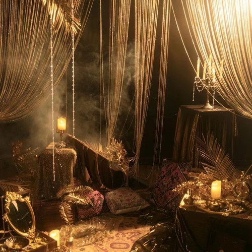 2024网红简约主播直播间背景墙3d立体室内轻奢豪华高级感拍照挂布