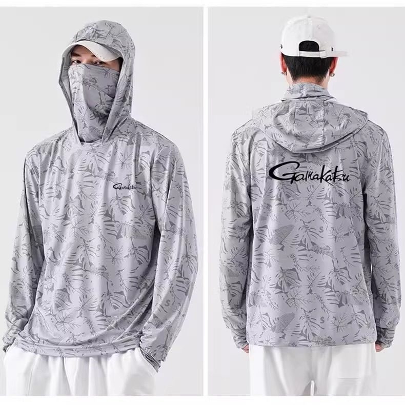 25新款冰丝户外钓鱼服路亚防晒衣矶钓海钓长袖透气遮面防蚊速干衣