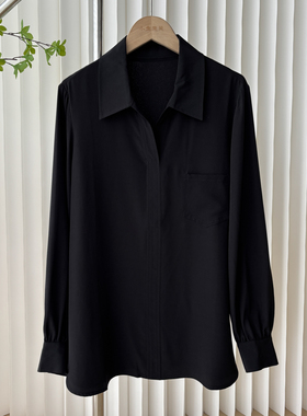 桑蚕丝  夏季新款通勤百搭职场女无扣套头真丝衬衫13C4/75545