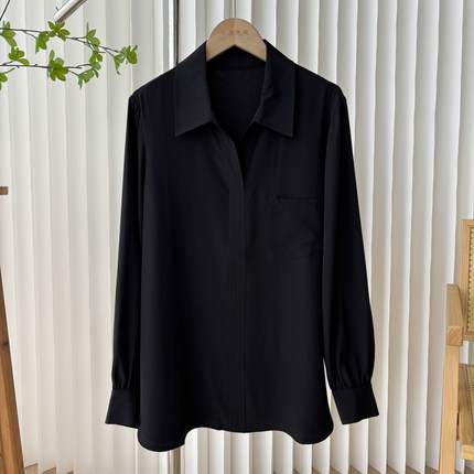 桑蚕丝  夏季新款通勤百搭职场女无扣套头真丝衬衫13C4/75545