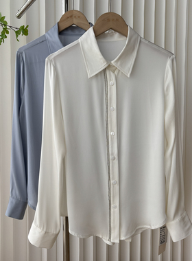 桑蚕丝 夏季新款 杭州丝绸边单排扣真丝上衣 衬衫5E2/75602