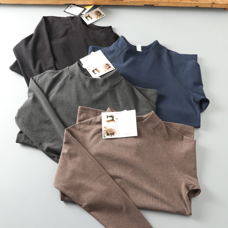 男士磨毛打底衫德绒内搭长袖T恤