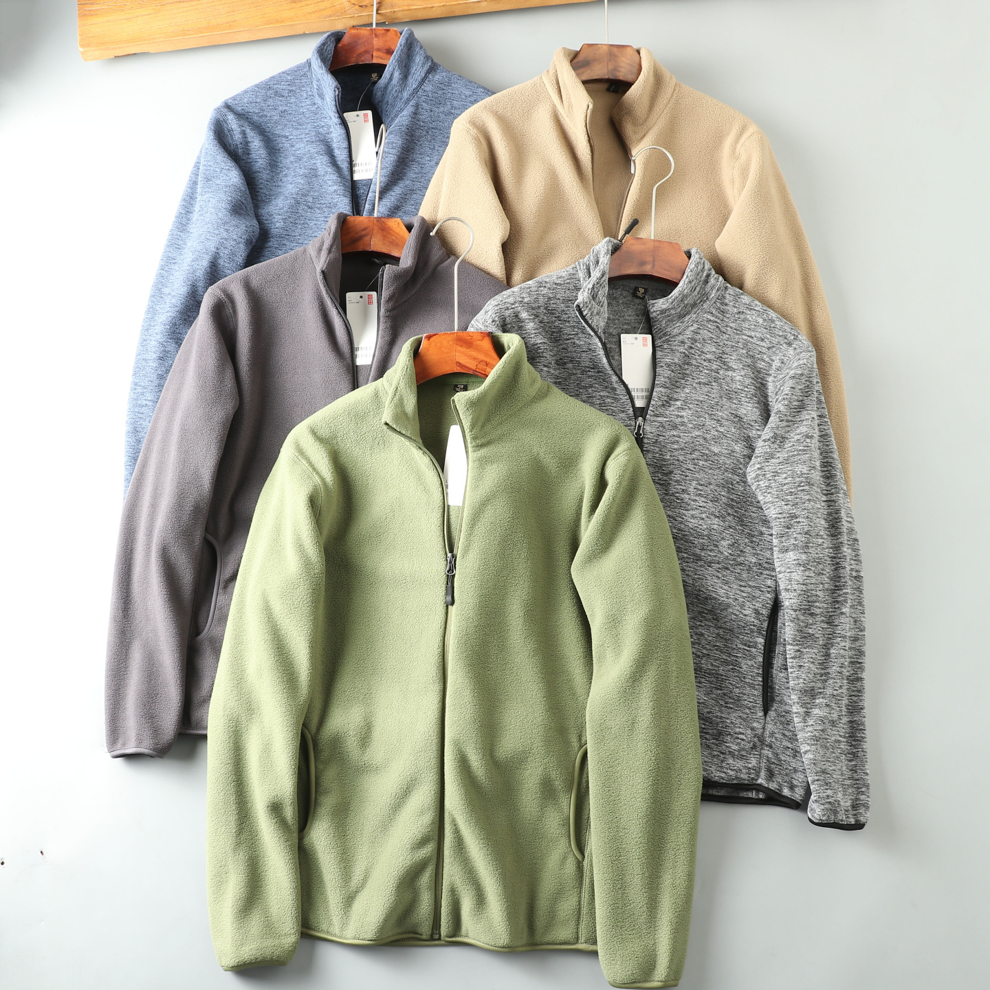 男士立领户外休闲抓绒衣外套