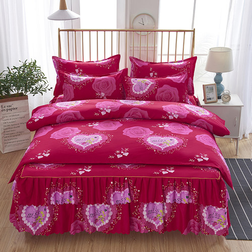 韩式席梦思防滑床裙四件套