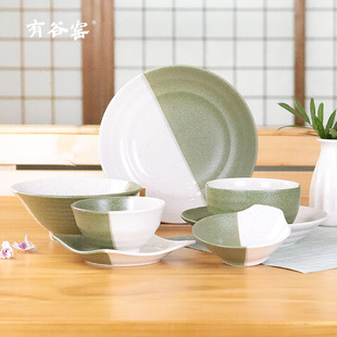 有谷窑日本进口 白玉抹茶 精致碗盘家用釉下彩餐具饭碗高级感轻奢