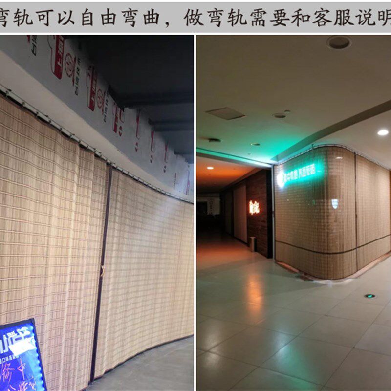 竹帘子 竹推拉门 竹子折叠门竹卷帘隔I断移门商场简易门饭店竹窗