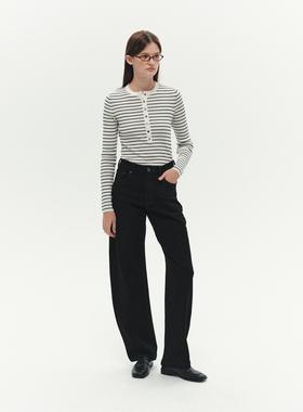 LAUGH OUT LOUD加绒包舒服包暖和弹力加厚廓形牛仔长裤24秋冬新品