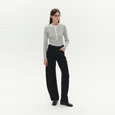 腿精本精黑色超柔赛络纺弧形