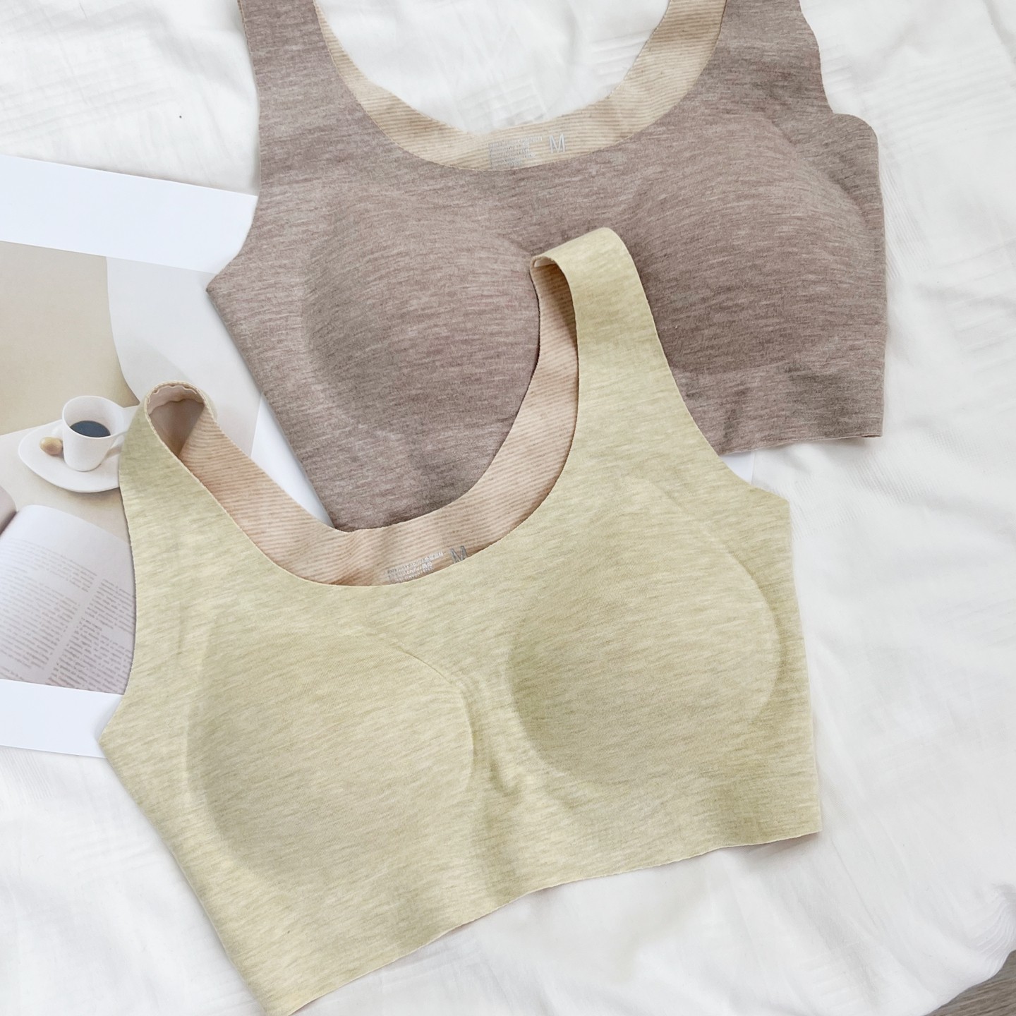 米图磨毛保暖背心式无痕内衣女含蚕丝无钢圈薄款大胸显小文胸秋冬,女士内衣/男士内衣/家居服,文胸,淘宝优惠券,粉丝福利购,淘宝优惠卷