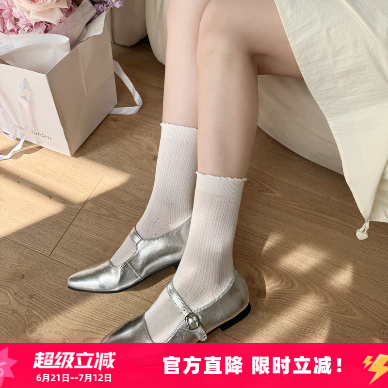 米图miu系纯棉无骨短袜柔软透气