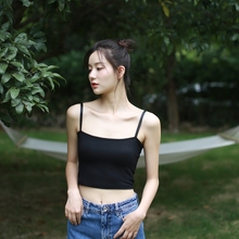 米图短款 小吊带背心自带胸垫女内搭露脐文胸一体打底外穿抹胸上衣