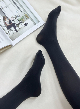 米图超弹天鹅绒哑光日系连裤袜春秋冬中厚黑丝加长打底袜薄绒灰色