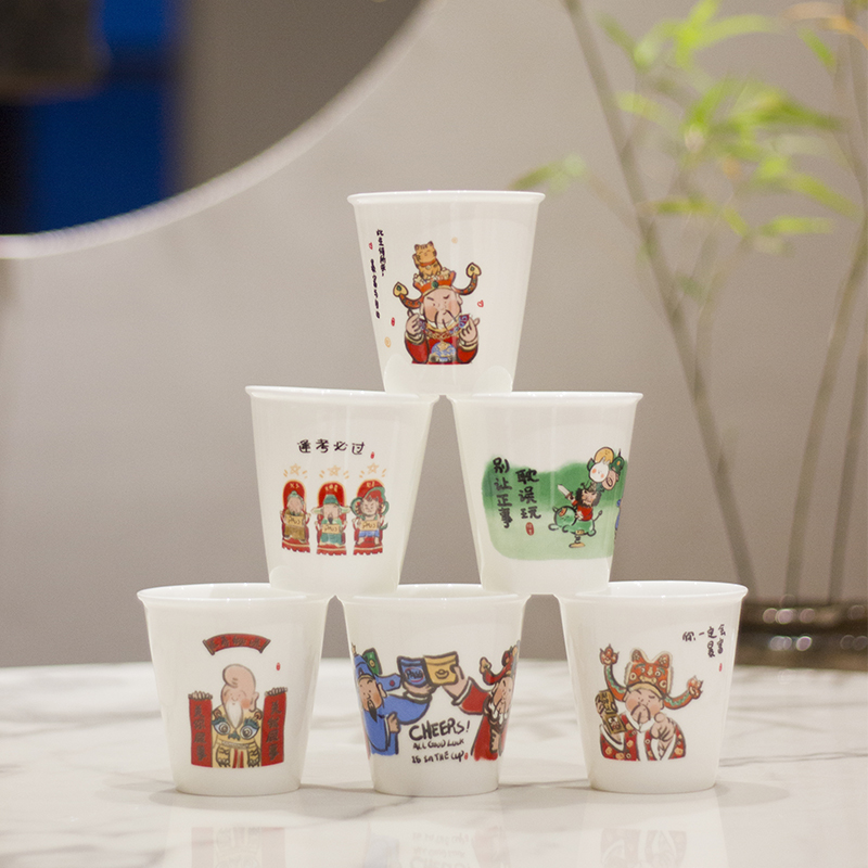 仿手绘高颜值骨瓷可乐杯马克杯