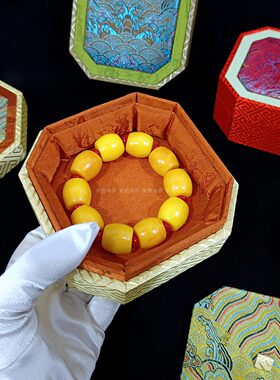 国风复古锦布首饰展示礼品收纳盒