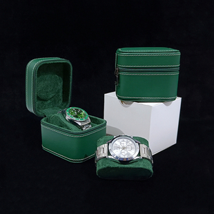 复古高档PU皮革手表盒简约机械收纳名腕表包单只精致放置礼物盒子