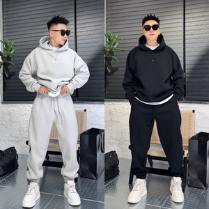 2025冬季加绒新款男士休闲套装连帽卫衣卫裤宽松百搭citychill风